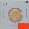 1912 Canada $5 Gold Coin in Almost Uncirculated + condition. This coin is .900 Fine and contains 0.2