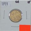 1911 Great Britain Half Sovereign in Extra Fine + condition. Coin is 22k Gold and contains 0.1177oz 
