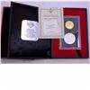 1974 Cayman Islands Proof 2-coin Churchill Commemorative Proof $25 .925 Sterling Silver and $100 12k