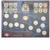 Image 1 : 1992 Canada '125' 13-coin 25-cent Map Board with Parliament $1.