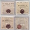 Image 1 : Set of Canada 1-cents ICCS Certified 1988 MS-67 NBU, 2003WP MS-66 NBU, 2005P MS-67 NBU & 2007 MS-66 
