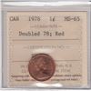 Image 1 : Error 1978 Canada 1-cent Doubled '78' ICCS Certified MS-65 Red.