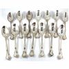 Group lot of 14x Birks Chantilly Design Sterling Silver Dinner Spoon Set. Weighs 706 grams