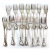 Group lot of 14x Birks Chantilly Design Sterling Silver Dessert Fork Set. Weighs 499 grams