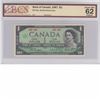 Image 1 : 1867-1967 Bank of Canada double dated $1 Note BCS Certified CHOICE UNCIRCULATED MS-62.