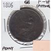 Image 1 : Great Britain 1806 Penny in Fine to Very Fine Condition (Pitting)