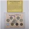 Image 1 : 1942-1946  World War II Obsolete 8-coin Commemorative set in hard plastic holder (impaired outer pla