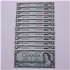 Image 1 : 12 x 1954 $1.00 notes with Consecutive Serial Numbers in UNC Condition.