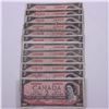 Image 1 : Estate lot of 12 x 1954 $2.00 notes with various signatures.