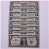 Image 1 : Group lot of 8 x Replacement 1957 $1 Silver Certificates from the United States. 8 Star notes in tot
