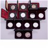 Image 1 : Group lot of 1971-1991 Canada Commemorative Proof Silver Dollar  in black display boxes (some boxes 