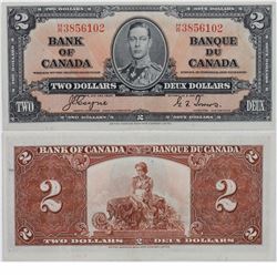 1937 Bank of Canada $2, Cat code BC-22c, Coyne-Towers, H/R3856102