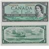 Image 1 : 1954 Bank of Canada Replacement $1; cat code BC-37bA, *H/Y0163424, AU-UNC