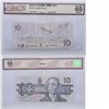Image 1 : 1989 Bank of Canada 4 digit RADAR $10; cat code BC-57c, BEG1697961, BCS Certified GUNC-65, Original