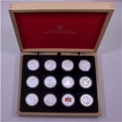 2013 Canada $10 Fine Silver 12-Coin Set with Deluxe Wooden Box