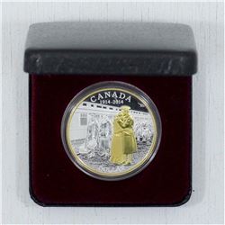 2014 Gilded Gold Plated Proof Silver Dollar commemorating the 100th Anniversary of the Declaration o