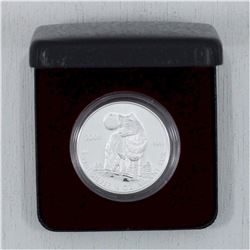 2006 Wolf 1/2 ounce .9999 Fine Silver Dollar. Coin comes encapsulated with display box (TAX Exempt)