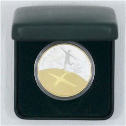 1909-2009 Gold Plated Plated proof silver Dollar commemorating 100th Anniversary of Flight in Canada