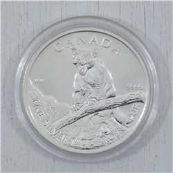 2012 Canada Wildlife series 1oz .999 Fine Silver Cougar coin, sold as is no returns  (Tax exempt)