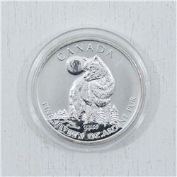 2011 Canada Wildlife series 1oz .999 Fine Silver Timber Wolf coin (Tax exempt)