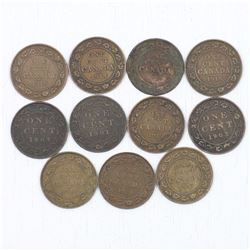 Estate lot of 1901-1920 Canada Large cents. You will receive 11 coins dated anywhere from 1901-1920.