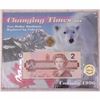 Image 1 : 1996 $2 Replacement Banknote and $2 coin Changing times set.