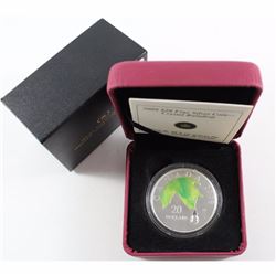 2008 $20 Crystal Raindrop Silver Coin. Please note there are light scratches on the coin capsule. (T