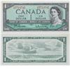 Image 1 : 1954 Changeover $1.00 note from the Bank of Canada; cat code BC-37b-i, Beattie-Rasminsky signatures,