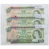 Image 1 : Set of three 1969 Replacement $20.00 notes in F-VF or better condition. You will receive the followi
