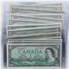 Image 1 : Group lot of 21 x 1954 $1.00 notes with 21 different prefix's in VG or better condition