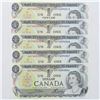 Image 1 : 5 x 1973 $1.00 notes with consecutive serial numbers.