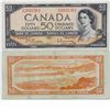 Image 1 : 1954 Canada $50 Banknote Beattie Rasminsky Prefix BH.