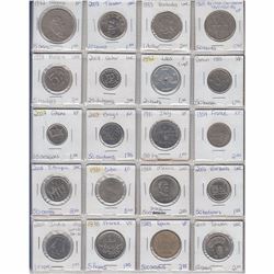 Mixed page of 20 World Decimal coins