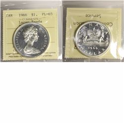 1966 Large Beads Silver Dollar Commemorative ICCS Certified PL-65 Heavy Cameo