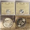 Image 1 : 1957 and 1958 Canada 10-cent ICCS Certified MS-64. 2pcs