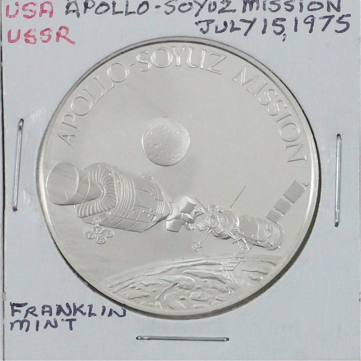 1975 USA/USSR Apollo-Soyuz Mission, Stratford Brand Sterling Silver ...