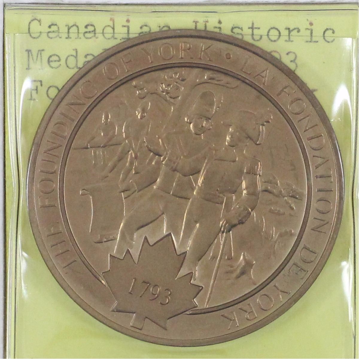 1793 Canadian historic Franklin Bronze Medal The founding of York
