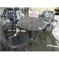 Cast Aluminum Round Top Pub Table w/2 Chairs