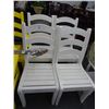Image 1 : 4 White Ladderback Molded Patio Chairs - Heavy Duty -  4 Times the Money