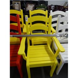 3 Yellow Arm Molded Patio Chairs - Heavy Duty - 3 Times the Money