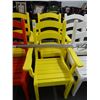 Image 1 : 3 Yellow Arm Molded Patio Chairs - Heavy Duty - 3 Times the Money