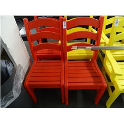 3 Red Ladderback Molded Patio Chair - Heavy Duty - 3 Times the Money