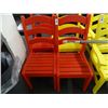 Image 1 : 3 Red Ladderback Molded Patio Chair - Heavy Duty - 3 Times the Money