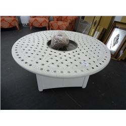 White LP Gas Round Fire Pit