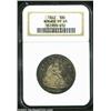 Image 1 : 1842 50C PR65 NGC. Ex: Norweb. The obverse is toned in attractive champagne-golden shadings while th