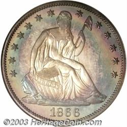 1866 50C PR68 NGC. The tremendous bloodletting of the Civil War sparked a religious revival in the U