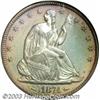 Image 1 : 1874 50C Arrows PR66 NGC. This coin displays small arrowheads flanking the date--a common feature fo