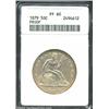 Image 1 : 1879 50C PR60 ANACS. Cream-colored surfaces yield to dark-russet and green peripheries on the revers