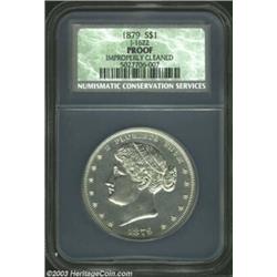 1879 S$1 Metric Dollar, Judd-1622, Pollock-1818, R.7--Improperly Cleaned--Proof NCS. Metric dollar p