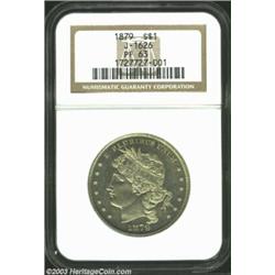 1879 S$1 Goloid Metric Dollar, Judd-1626, Pollock-1822, R.6(?), PR63 NGC. A second and much finer ex